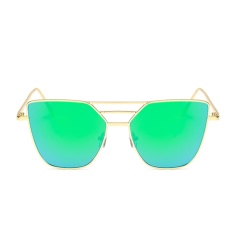 Giá Sốc Chic Metal Box Colorful Trendy Sunglasses (Gold Frame Green Film) – intl   crystalawaking