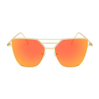 Chic Popular Fashionable Metal Box Colorful Trendy Sunglasses(Gold)-one size - intl  