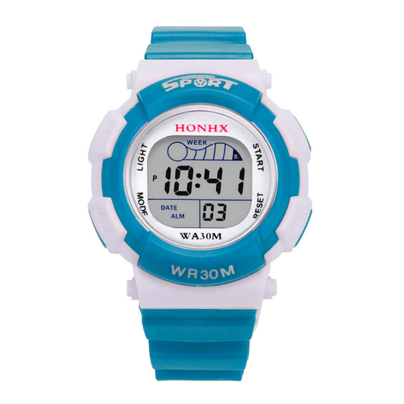 Nơi bán Child Led Digital School Sports Waterproof Alarm Wristwatch (Light
Blue) - intl