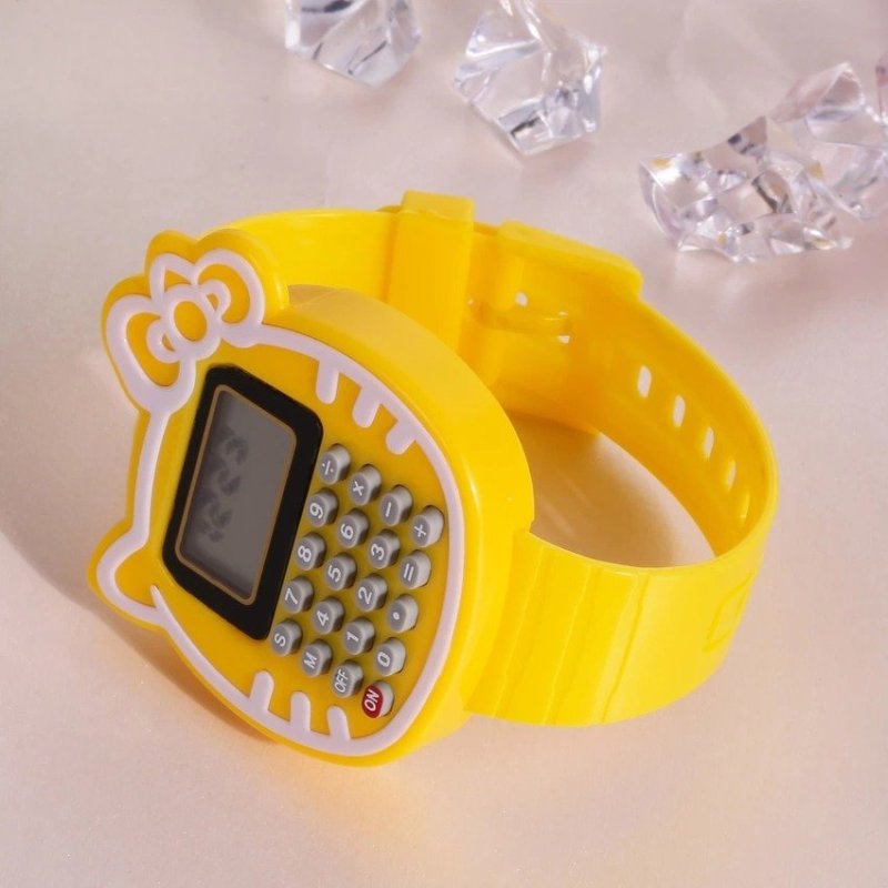Children Silicone Date Multi-Purpose Kids Calculator Wrist Watch(Yellow) - intl bán chạy