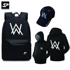 COMBO 1114: Balo laptop Alan Walker 1114D + Áo khoác Alan Walker + nón kết Alan Walker (ĐEN)