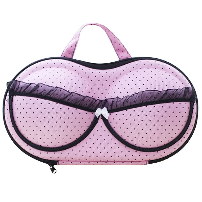 Container Underwear Case Travel Portable Storage Bag Box Protect Bra Organizer Pink White - intl