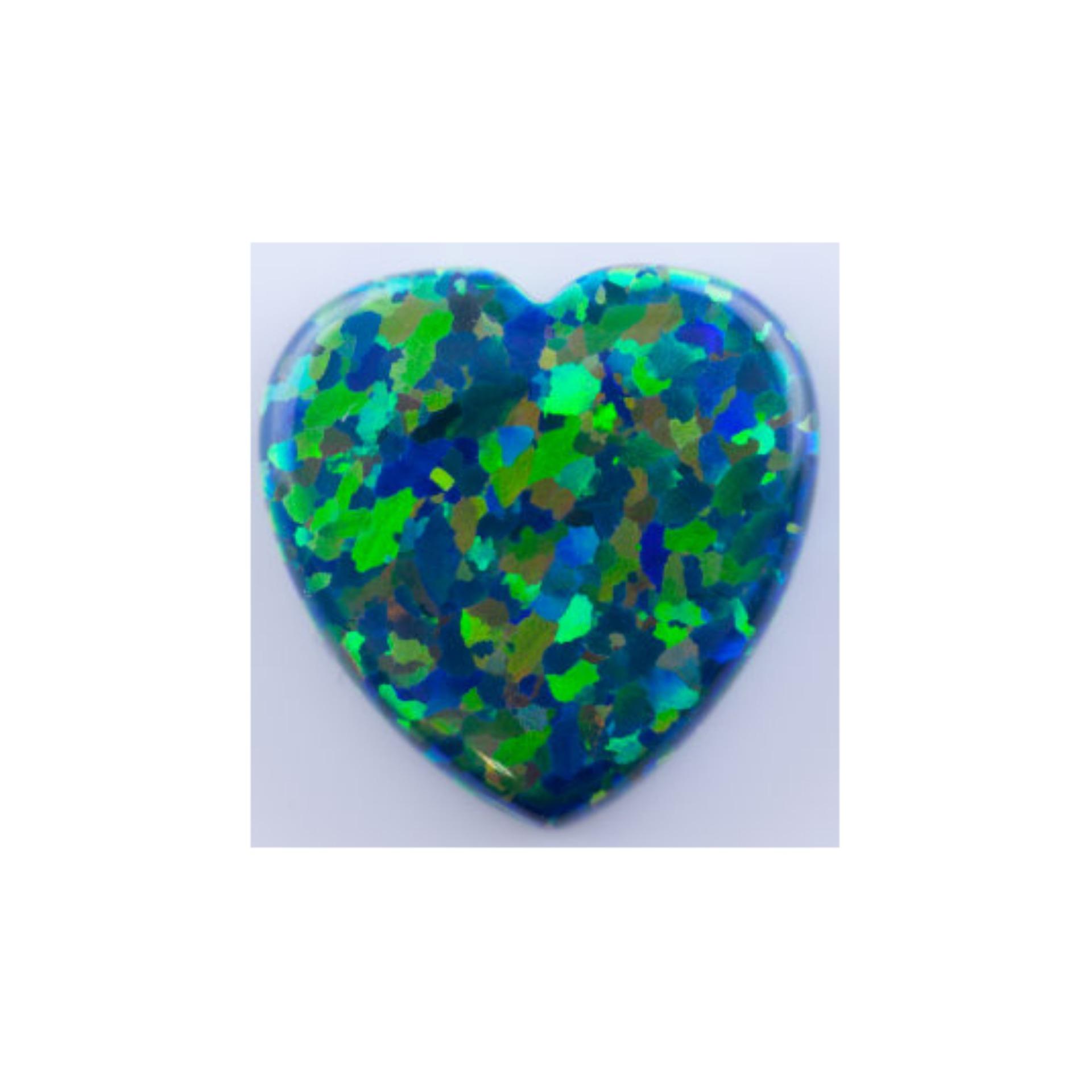 Đá nhân tạo Opal Xanh dương, Trái tim 7 x 7mm