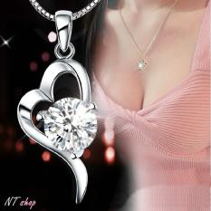 Dây Chuyền Bạc S925 Tâm Trái Tim Hạt Kim Cương Zircon Nữ Tính Sang Trọng DC925TRAITIMZIRCON01A