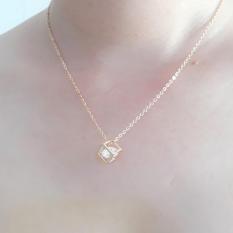 Dây chuyền hộp vuông pha lê trong suốt