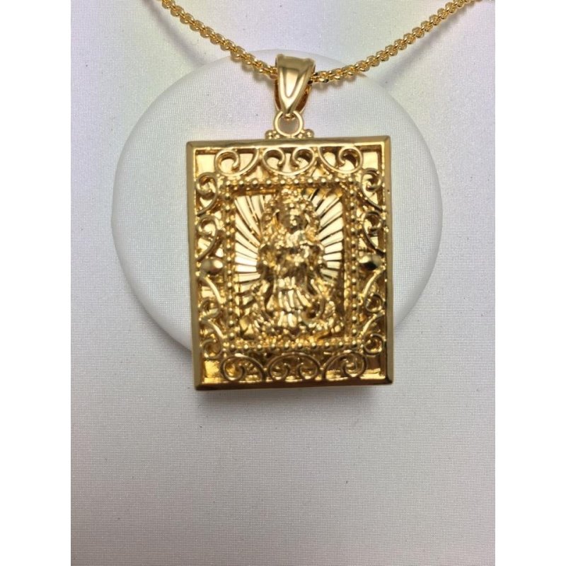 Dây chuyền mạ vàng phật quan âm 18k kèm dây 6652