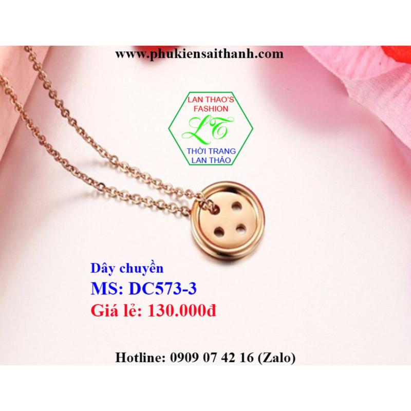 Dây chuyền Titan cúc áo siêu xinh DC573-3 (VÀNG HỒNG)