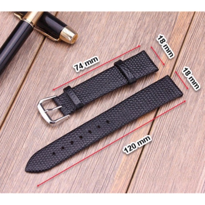 Dây da đồng hồ 18 mm, da bò thật ( Genuine leather) tạo vân thằn lằn( lizard skin) bán chạy