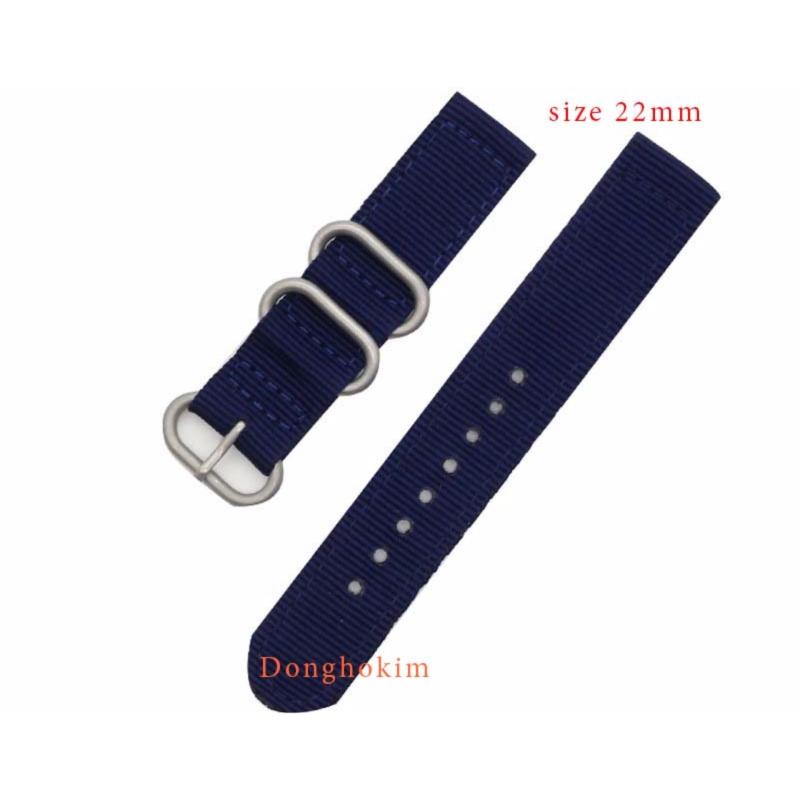 Dây dù 22mm, dây đồng hồ quân đội, dây đồng hồ chất lượng, dây vải (màu xanh dương) bán chạy