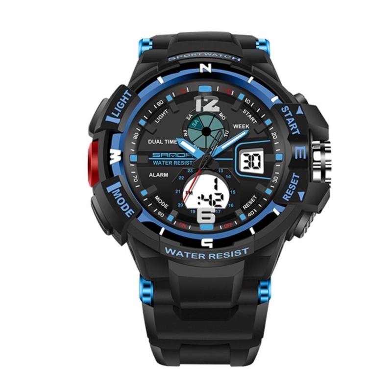 Digital Sports Running Switch LED Electronic Wrist Watch(Blue)-one size - intl bán chạy