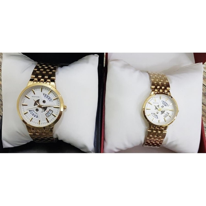 Đồng hồ cặp đôi Baishuns 6057 giá rẻ Chống nước chịu lực chống trầy xước