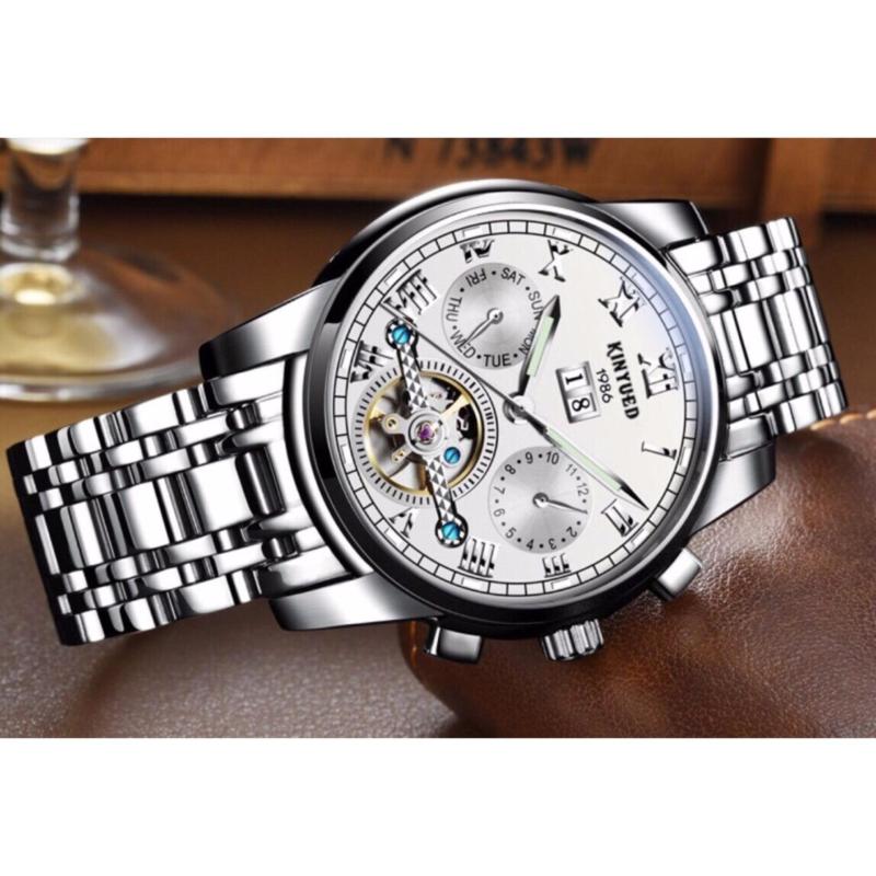 Nơi bán Đồng hồ chạy cơ Automatic nam dây thép thương hiệu KINYUED 1986 Fullbox + Tặng Kèm Mắt Kính Thời Trang Cao Cấp