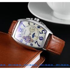 Đồng hồ Cơ Nam dây da SEWOR cổ điển chạy 5 kim SWV001A