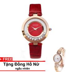 Đánh Giá Đồng hồ dây da Guou G2017 màu đỏ+Tặng kèm đồng hồ ngẫu nhiên   Slim1991
