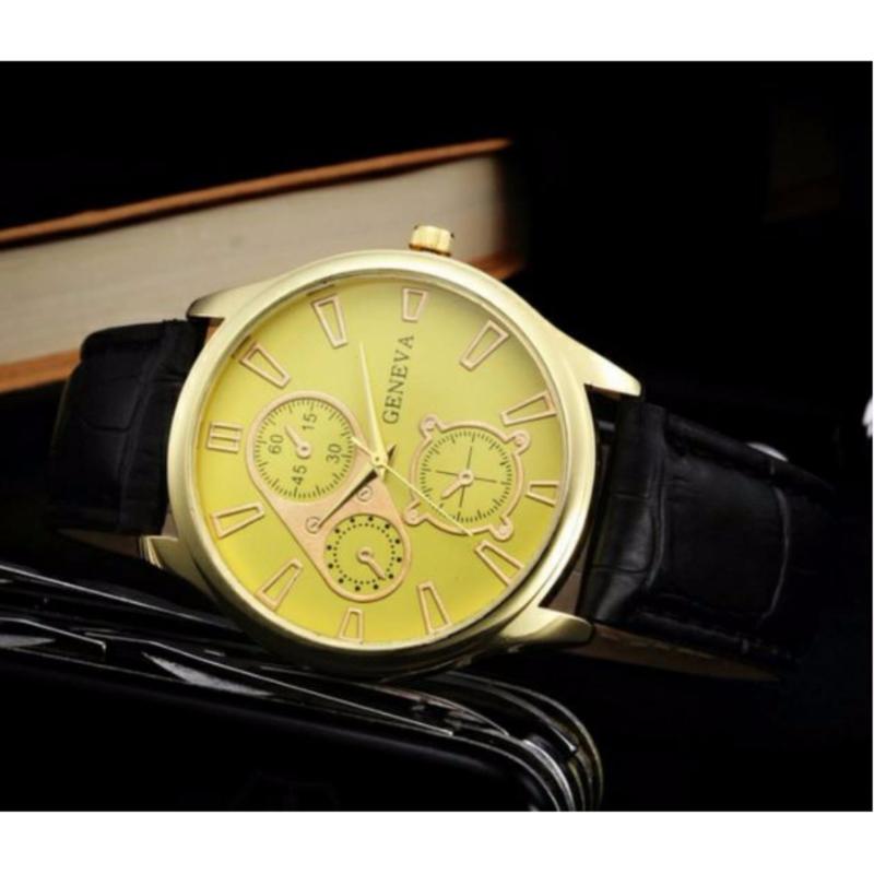 Nơi bán Đồng hồ dây da nam thời trang Geneva wlq01( vàng)