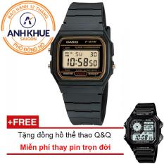 Đồng hồ dây nhựa huyền thoại Casio Anh Khuê F-91WG-9QDF + Tặng đồng hồ thể thao Q&Q