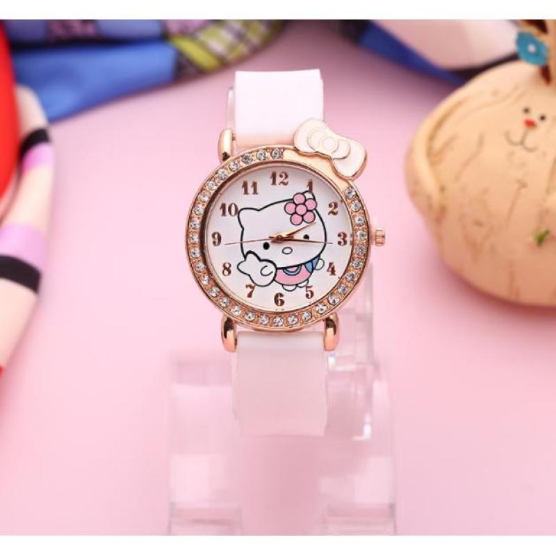 Nơi bán Đồng hồ đeo tay cho bé gái hình mèo Kitty PA01 (Trắng)