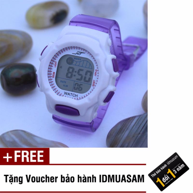 Giá bán Đồng hồ điện tử trẻ em IDMUASAM S0827 (Tím trong) + Tặng kèm voucher bảo hành IDMUASAM