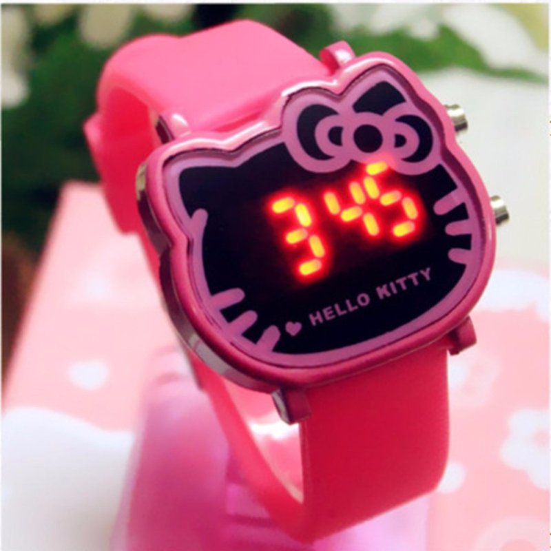 Đồng hồ Helo Kitty, đèn LED đeo tay cho bé gái, phong cách Hàn Quốc bán chạy