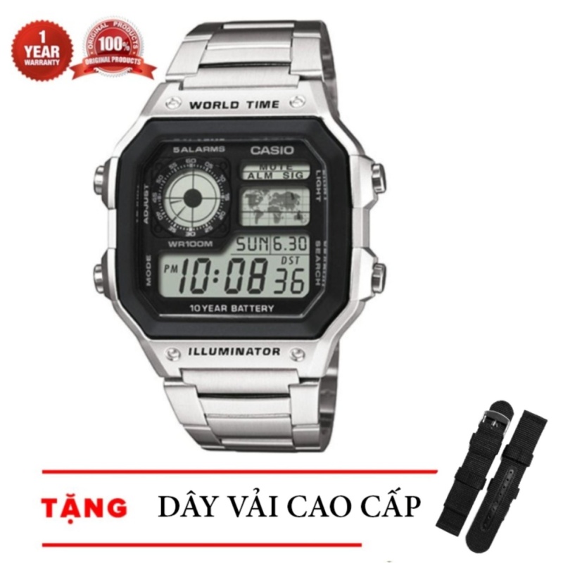 Nơi bán Đồng Hồ Nam 1200WHD Dây Thép Không Gỉ + Tặng Dây Vải cao cấp