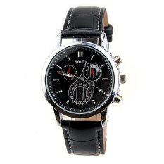 Đồng hồ nam dây da cao cấp Nary 2571 (Dây đen mặt đen)