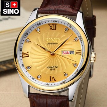 Đồng hồ nam dây da cao cấp Sino Japan Movt TPO-S1853 (Trắng, đen, vàng)  