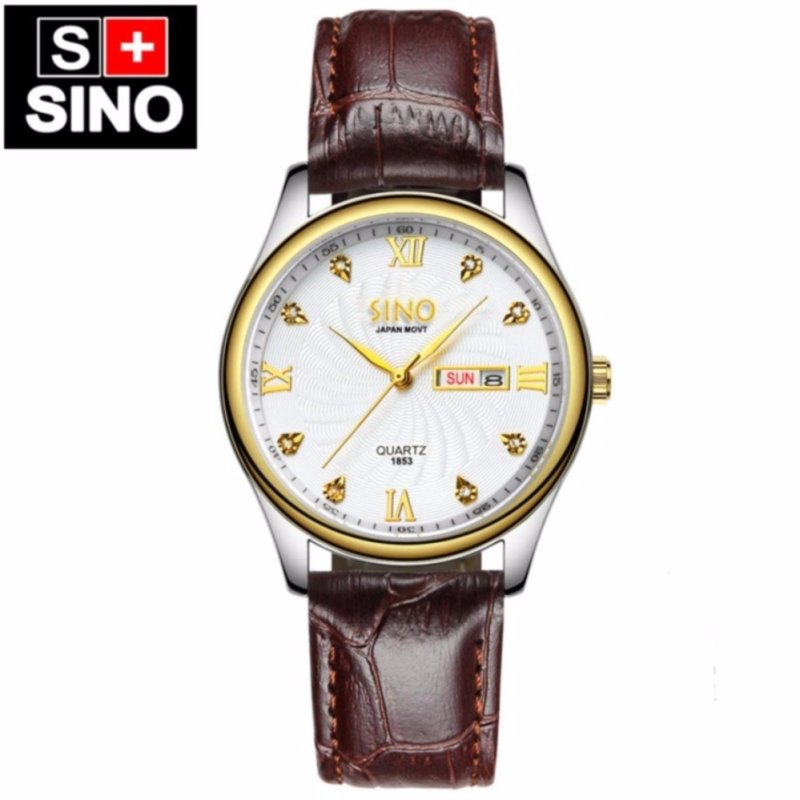 Nơi bán Đồng hồ nam Dây Da Sino Japan Movt MDH-S1853 (Trắng, đen, vàng)