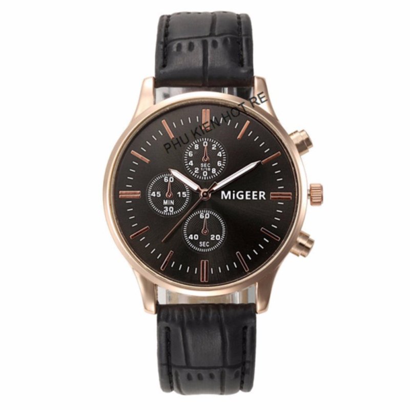 Nơi bán Đồng hồ nam dây da tổng hợp MiGeer PKHRMG001-1 (Đen mặt Đen)