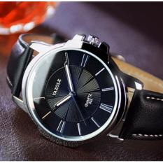 Đồng hồ Nam dây da Yazole 332 – Đen mặt đen