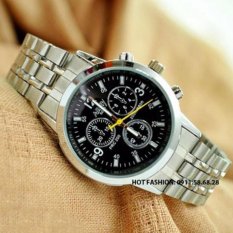 Đồng hồ nam dây inox cao cấp Nary DH63B (Mặt Đen)