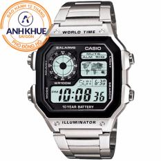 Đồng hồ nam dây kim loại Casio Anh Khuê AE-1200WHD-1AVDF