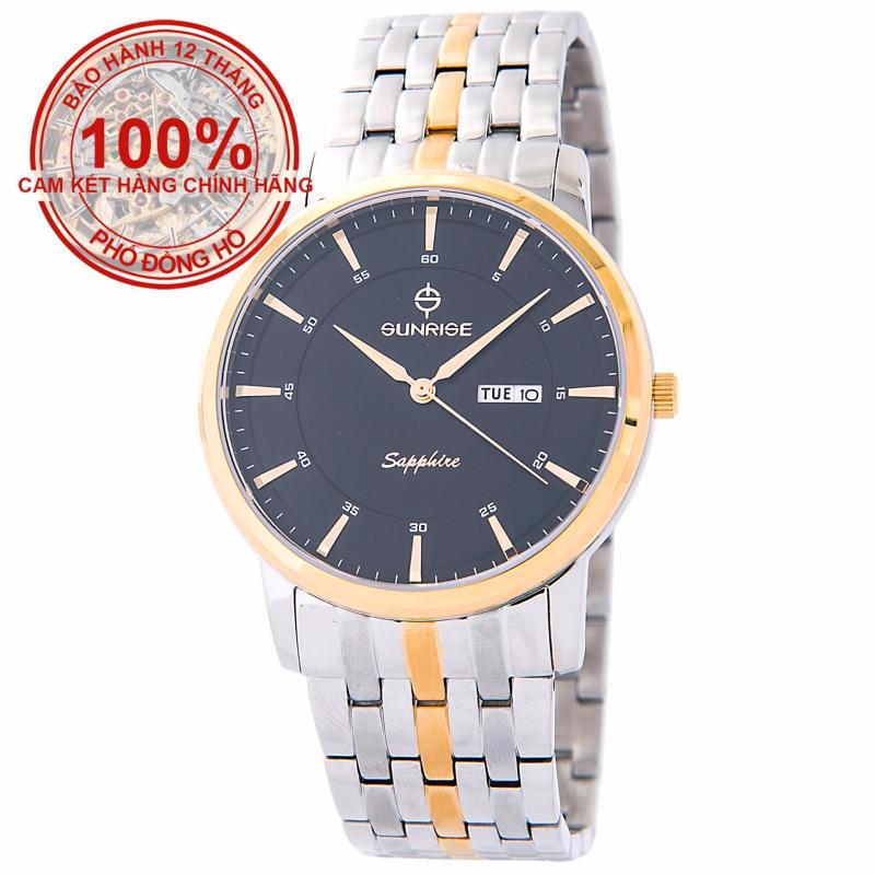 Nơi bán Đồng hồ nam dây da mặt kính sapphire chống xước Sunrise DM780MS-GL D