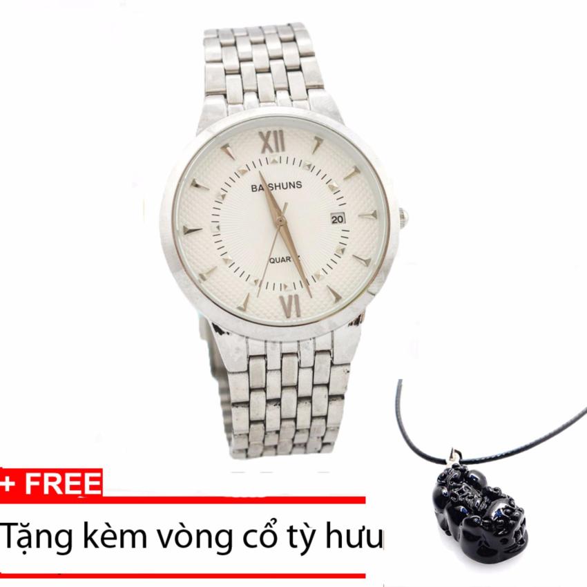 Đồng hồ nam dây thép không gỉ Baishuns SLBS1390 bạc