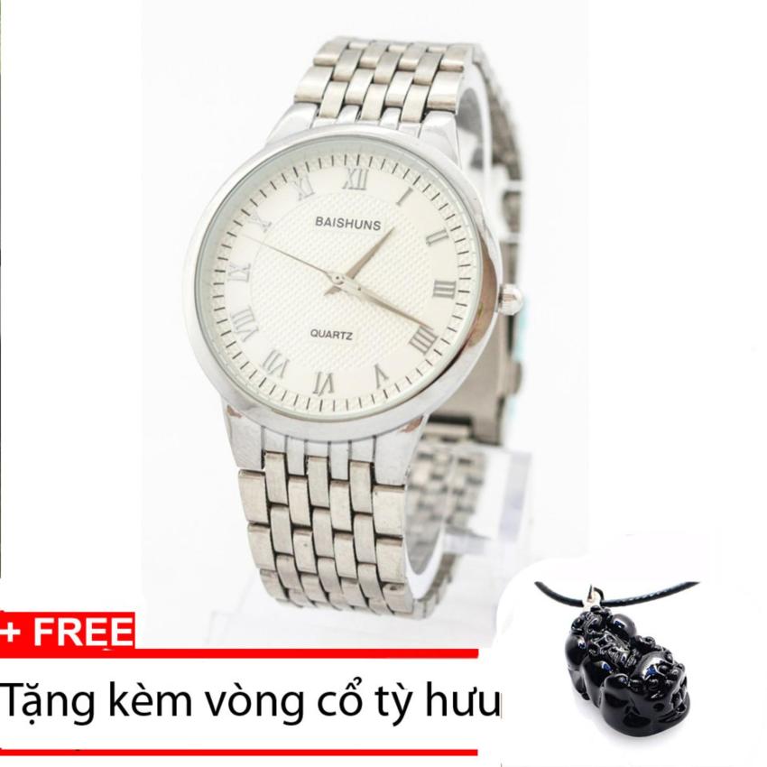 Đồng hồ nam dây thép không gỉ Baishuns SLBS1462 bạc