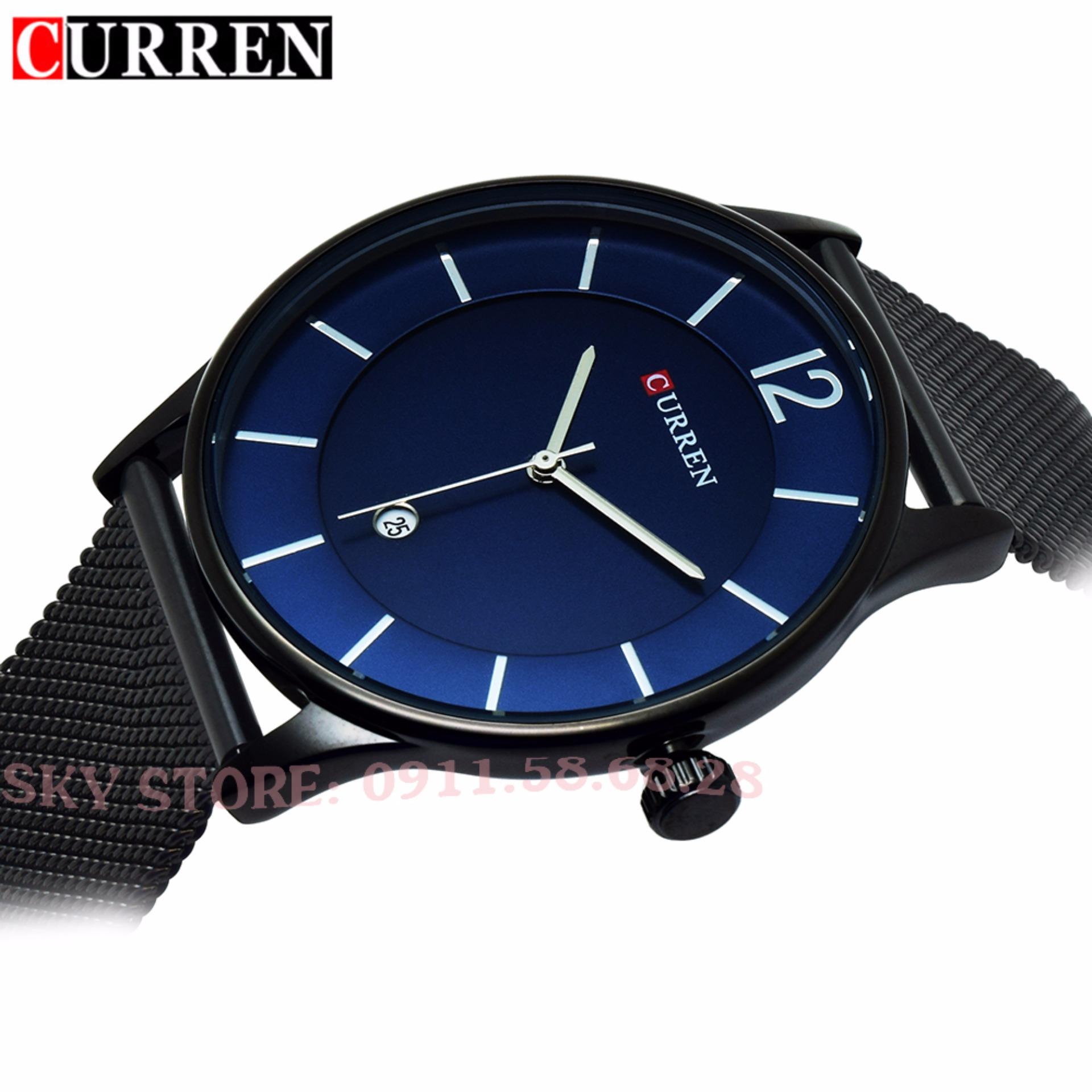 Đồng hồ nam dây thép không gỉ cao cấp CURREN 8231 (Mặt xanh)