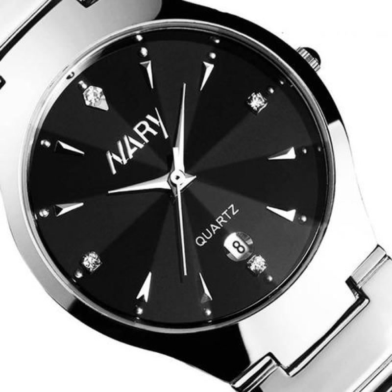 Nơi bán Đồng hồ nam dây thép không gỉ cao cấp Nary 2561 (Đen)