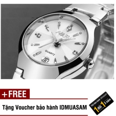 Đồng hồ nam dây thép không gỉ cao cấp Nary 2563 (Mặt trắng) + Tặng kèm voucher bảo hành IDMUASAM