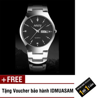 Đồng hồ nam dây thép không gỉ Nary 7511 (Mặt đen) + Tặng kèm voucher bảo hành IDMUASAM  