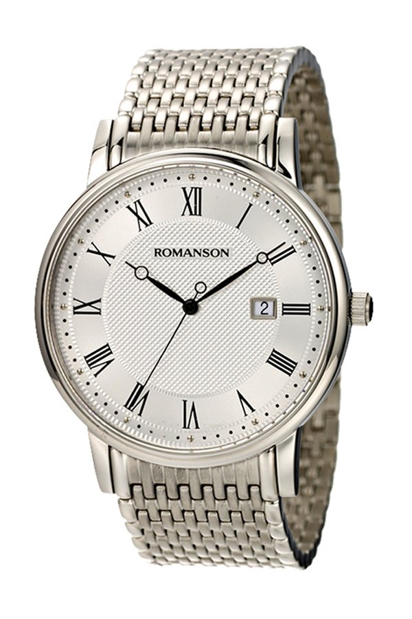 Đồng hồ nam dây thép không gỉ Romanson TM1274MWWH (Bạc)