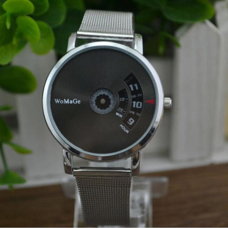 Nơi bán Đồng hồ nam dây thép không gỉ Wilon 938 dạng dây thép lưới (Đen)