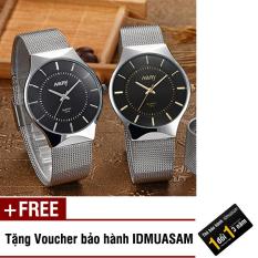 Đồng hồ nam dây thép không rỉ cao cấp Nary S0432 (Mặt đen kim trắng) + Tặng kèm voucher bảo hành IDMUASAM