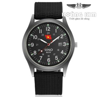 Đồng hồ nam dây vải quân đội Sino Japan S8699 - Màu đen  