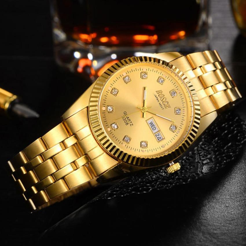 Đồng hồ nam mạ vàng Bosck Japan Movt Luxury - Vàng