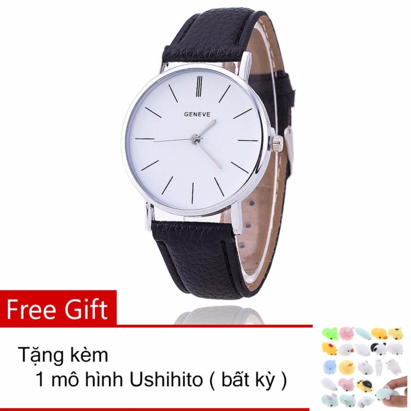 Nơi bán Đồng hồ nam - nữ dây giả da Geneva PU028_BL3383 + Tặng 1 thú dẻo Ushihito bất kỳ