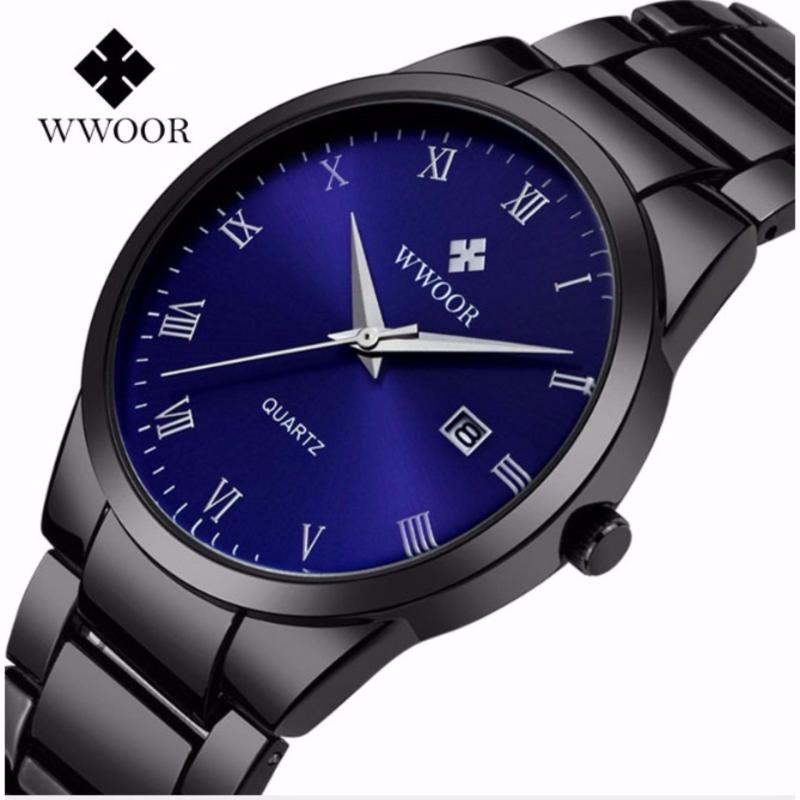 Nơi bán Đồng hồ nam WWOOR 8830 dây đúc đặc (Dây Đen Mặt Xanh)