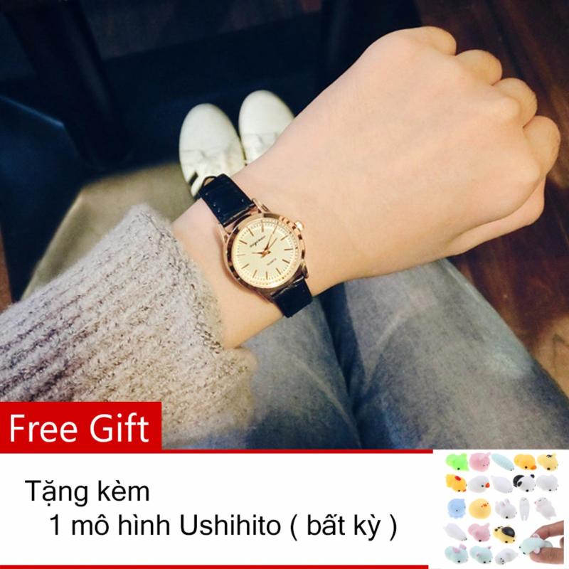Giá bán Đồng hồ nữ dây da Aiginor TT030_BL8346 (Đen) + Tặng kèm 1 Ushihito ( bất kỳ )