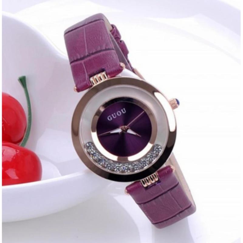 Nơi bán Đồng hồ nữ dây da cao cấp Guou 8039 (Tím)