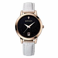 Đánh Giá Đồng hồ nữ dây da cao cấp SANDA JAPAN MOVT – dây trắng, tặng kèm vòng tay xin xắn   Time Center