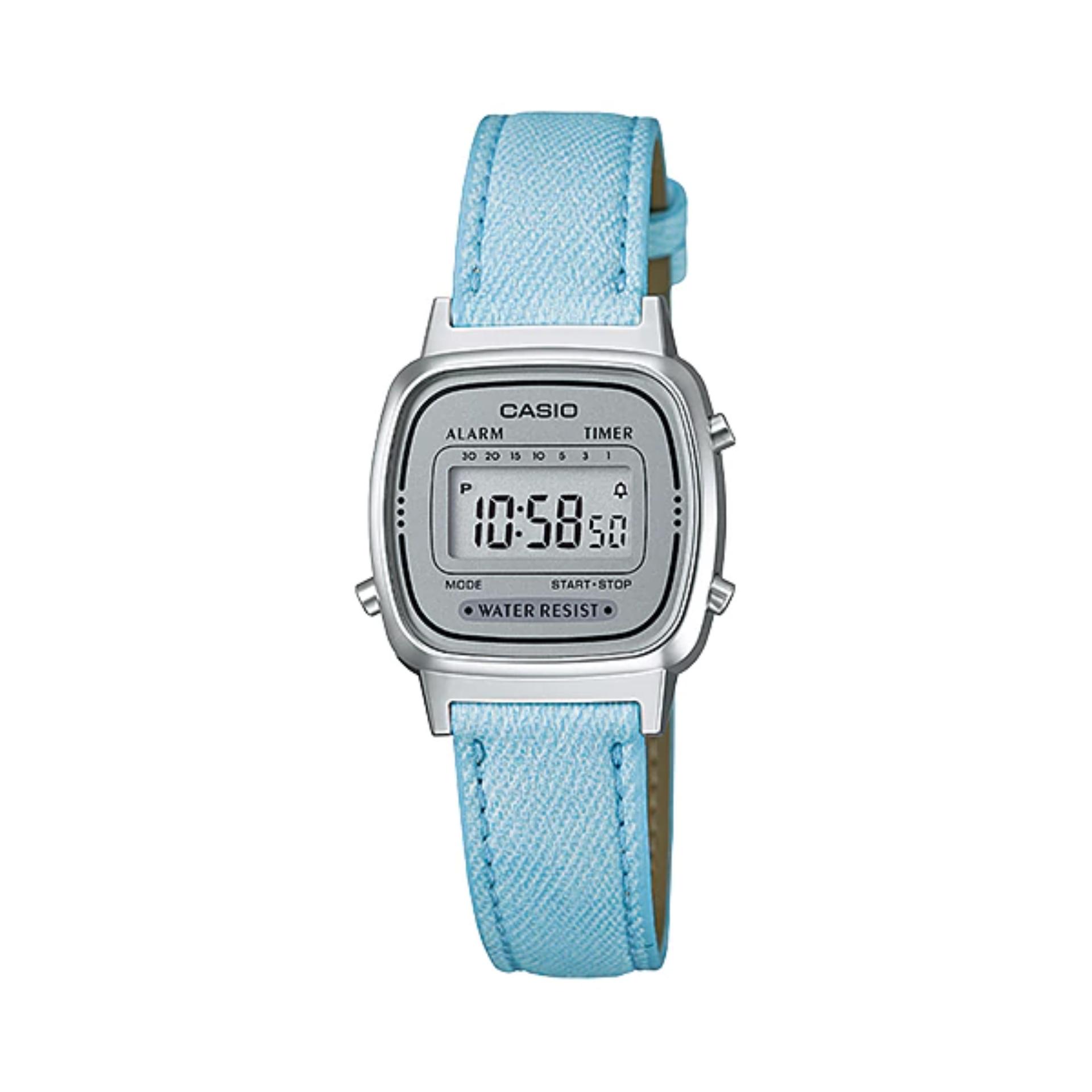 Đồng hồ nữ dây da Casio LA670WL-2ADF (Xanh nhạt)