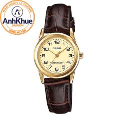 Đồng hồ nữ dây da Casio LTP-V001GL-9BUDF (Vàng)